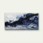 Navy Blue Ink Smoke Wave Wall Art Canvas Office Home Room Framed 120x60cm
