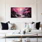Pink Moon Lake Mountain Wall Art canvas office home room framed 120x60cm