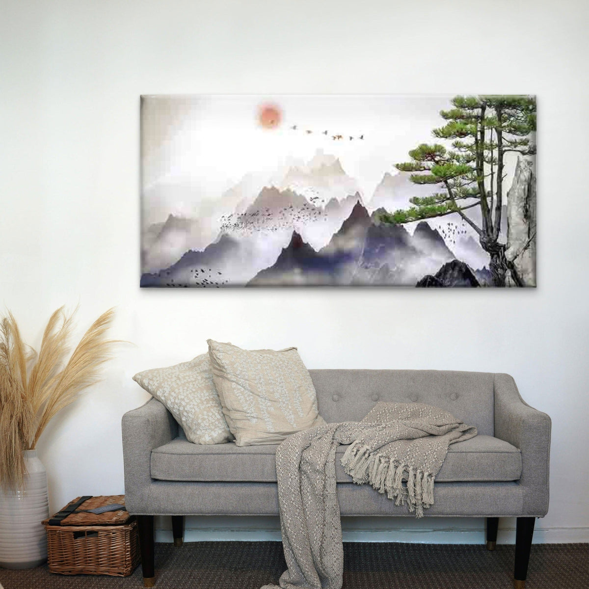 Asian Style Natural Scene Wall Art Canvas Office Home Room Framed 120x60cm