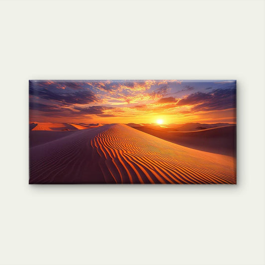 Desert Sunset Landscape Wall Art Canvas Office Home Room Framed 80x45cm