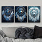 3pcs Dreamcatcher Wolf Metal Print Ready to Hang Art