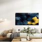 Blue and Yellow Floral Wall Art Canvas Office Home Room Framed 120x60cm