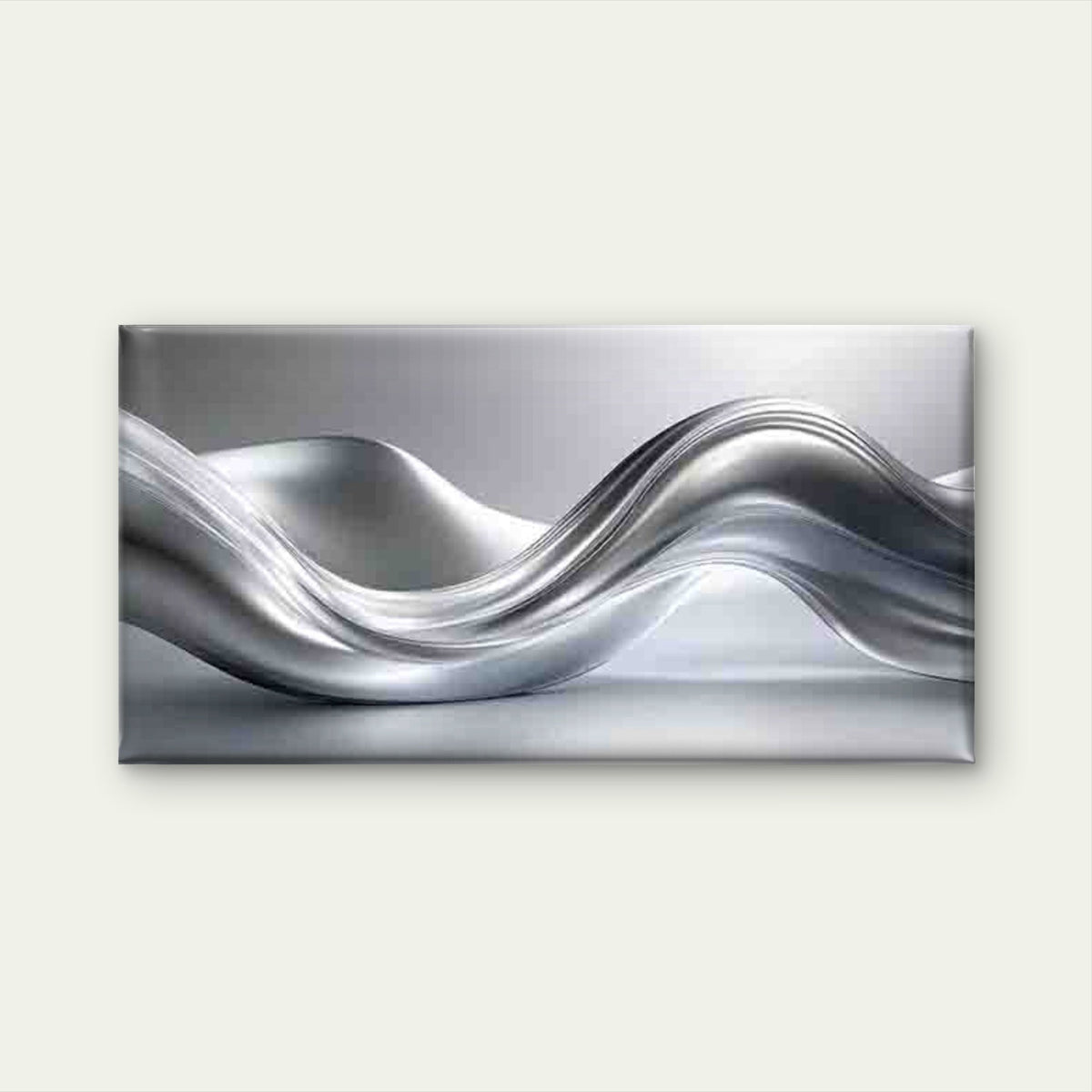 Metallic Wave Abstract Wall Art Canvas Office Home Room Framed 80x45cm