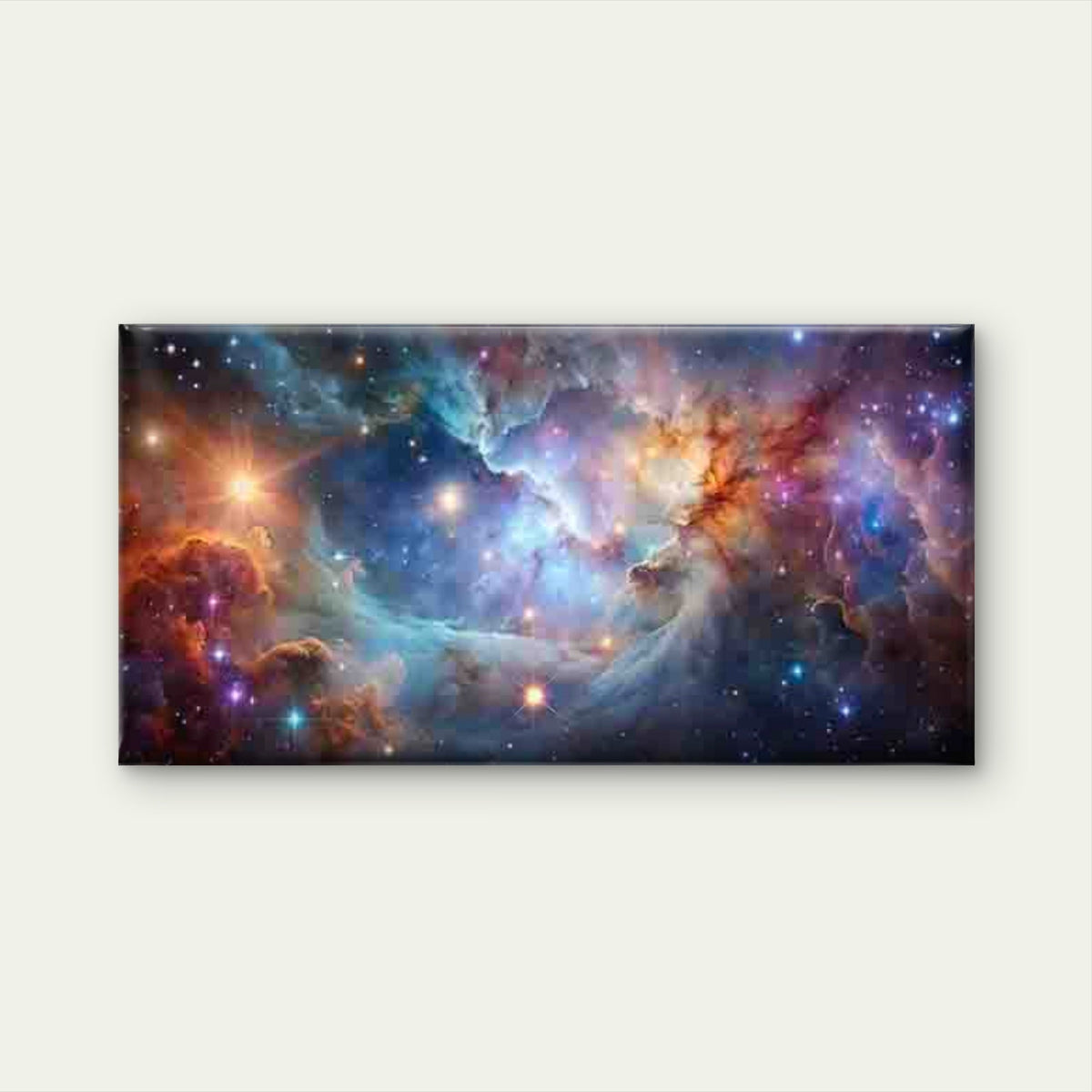 Cosmic Clouds And Stars in Spac Wall Art Canvas Office Home Room Framed 80x45cm