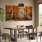 Forest Panoramic Red Trees Scenery Wall Art canvas office home room framed 120x60cm