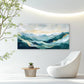 Blue Tones Golden Abstract Wall Art Canvas Office Home Room Framed 120x60cm