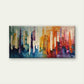 Abstract City Skyline Painting Wall Art Canvas Office Home Room Framed 120x60cm