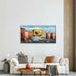 Surreal Cartoon Canal Painting Wall Art Canvas Office Home Room Framed 120x60cm
