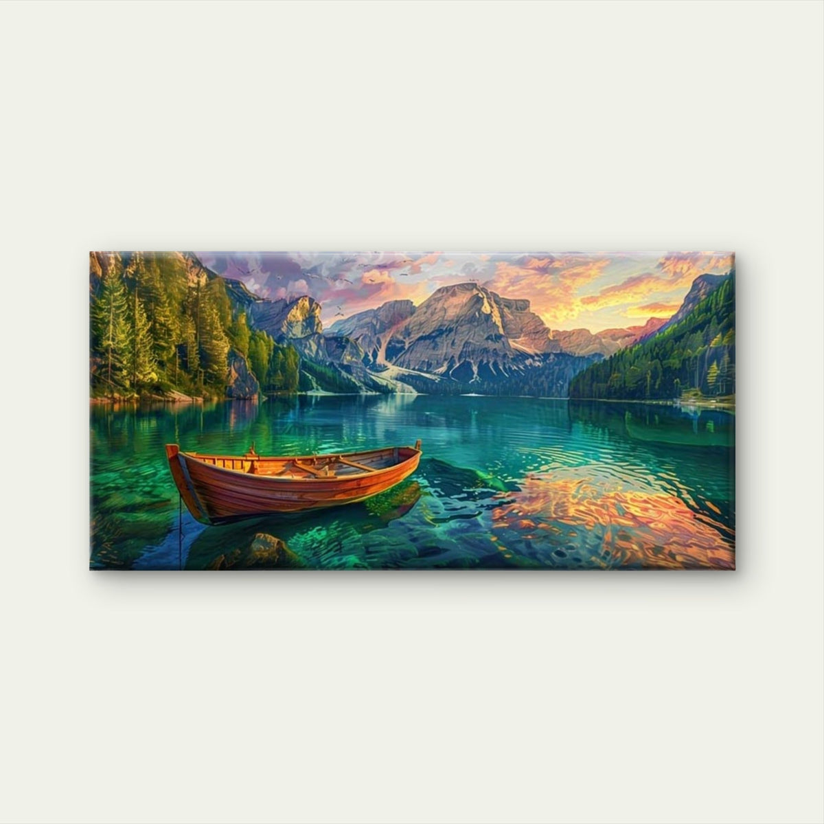 Colorful Clouds Landscape Wall Art Canvas Office Home Room Framed 80x45cm