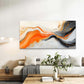 Orange & Black Abstract Wall Art Canvas Office Home Room Framed 80x45cm