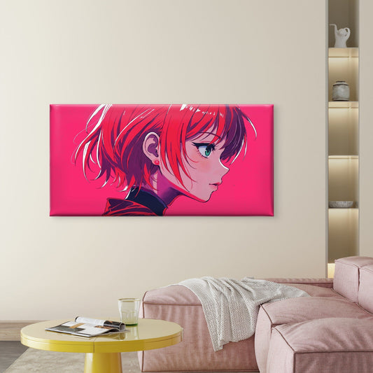Cute Anime Girl Wall Art Canvas Office Home Room Framed 80x45cm