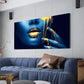 Modern American Style Vibrant Blue & Golden Abstract Wall Art wall canvas office home room framed 120x60cm