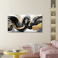 Abstract Black White Swirls Wall Art Canvas Office Home Room Framed 120x60cm