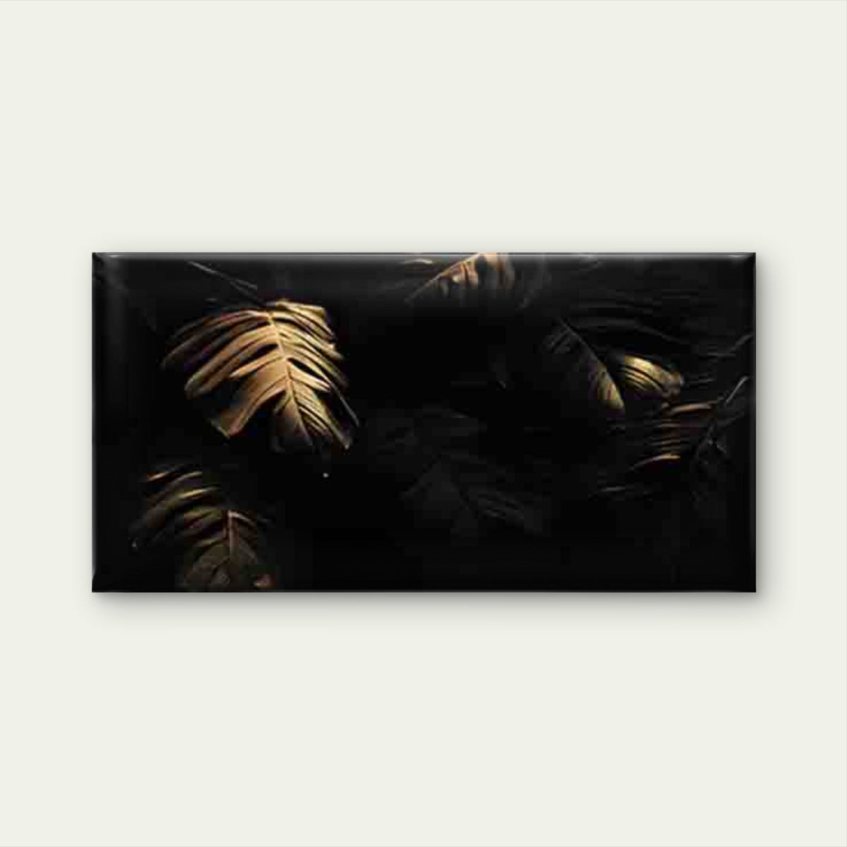 Monstera Leaf Wall Art Canvas Office Home Room Framed 80x45cm