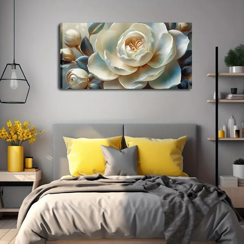 Realistic Floral Design Texture Wall Art Canvas Office Home Room Framed 120x60cm