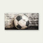 Vintage Soccer Ball on Wood Wall Art Canvas Office Home Room Framed 120x60cm