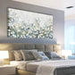 Modern Abstract Daisy White Flowers Yellow Stamens Wall Art canvas office home room framed 120x60cm