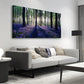 Purple Lavender Forest Vibrant Nature Sunlit Trees & Lush Foliage Wall Art canvas office home room framed 80x45cm