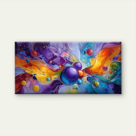 Vibrant Vintage Abstract Colors Wall Art Canvas Office Home Room Framed 80x45cm