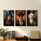3pcs Elegant Suit & Top Hat Dog Classic Design Metal Print Ready to Hang Art