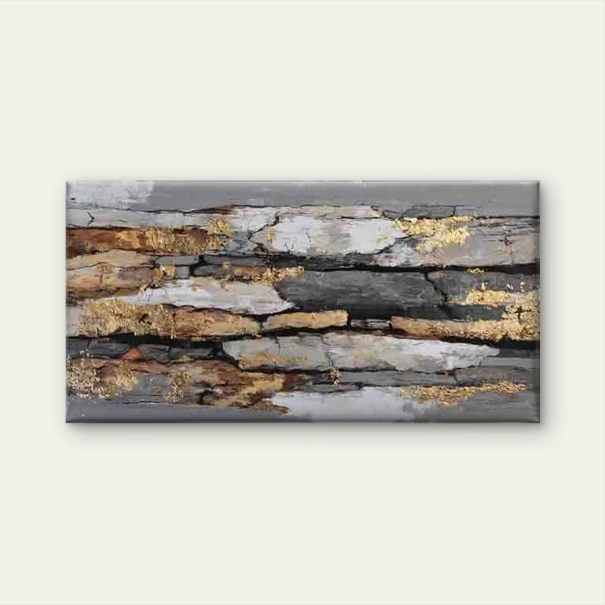 Abstract Painting of Cracked Wall Art Canvas Office Home Room Framed 120x60cm