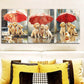 3pcs Labrador Retriever Puppies Painting Metal Print Ready to Hang Art