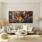 Eyes Of The Hunter Tiger Wall Art Canvas Office Home Room Framed 120x60cm