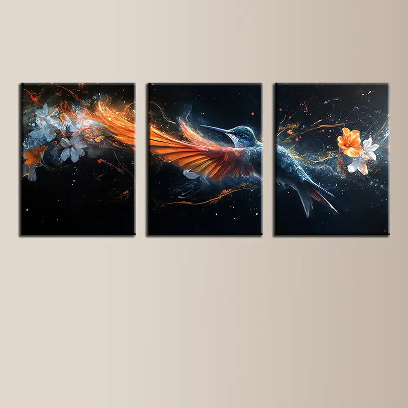 3pcs Beautiful and Colorful Bird Classic Design Metal Print Ready to Hang Art