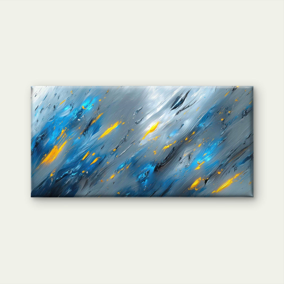 Aqueous Motion In Slate Wall Art Canvas Office Home Room Framed 80x45cm