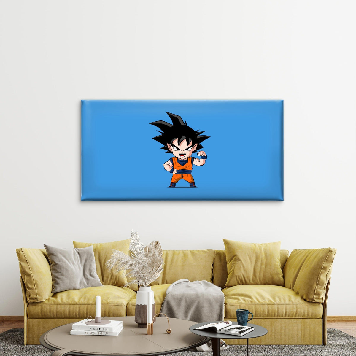 Chibi Anime Warrior Wall Art Canvas Office Home Room Framed 80x45cm