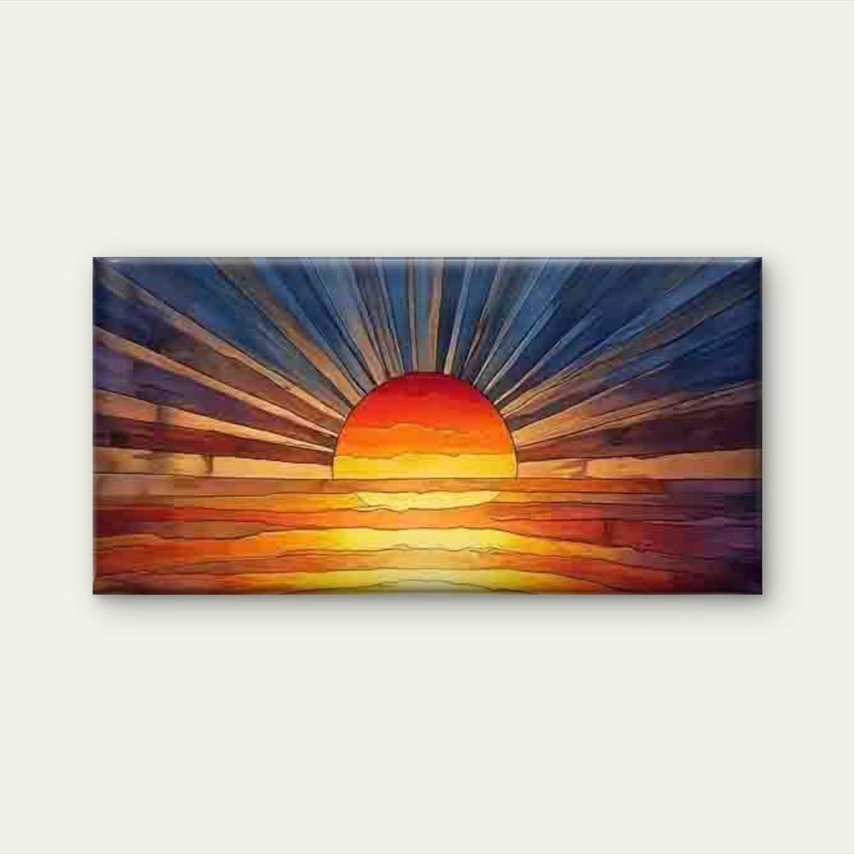 Modern Abstract Sunset Wall Art Canvas Office Home Room Framed 80x45cm