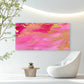 Vibrant Magenta Gilded Fluid Wall Art Canvas Office Home Room Framed 120x60cm