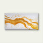 Golden River Abstract Flow Wall Art Canvas Office Home Room Framed 80x45cm