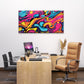 Abstract Graffiti Pop Neon Splash Wall Art Canvas Office Home Framed 120x60cm