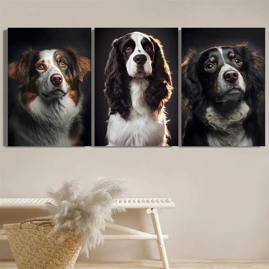 3pcs English Springer Spaniel Dog Reusable Animal Metal Print Ready to Hang Art