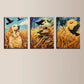3pcs Watercolor Beautiful Wheat Animals Crow Metal Print Ready to Hang Art