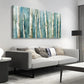 Abstract Birch Trees Turquoise Wall Art canvas office home room framed 120x60cm