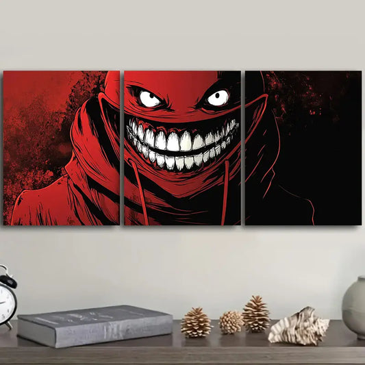 3pcs Red-faced monster Metal Print Ready to Hang Art