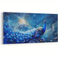 Wild Animal Blue Peacock Feather Aesthetic Wall Art canvas office home room framed 120x60cm