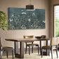 Botanical Dusty Blue Meadow Nature Wall Art canvas office home room framed 120x60cm