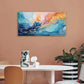 Abstract Golden Foil Vibrant Fantasy Colorful Dynamic Golden Lines Wall Art canvas office home room framed 120x60cm