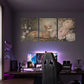 3pcs Rustic Deer and Fawn Floral and Fauna Design Metal Print Ready to Hang Art