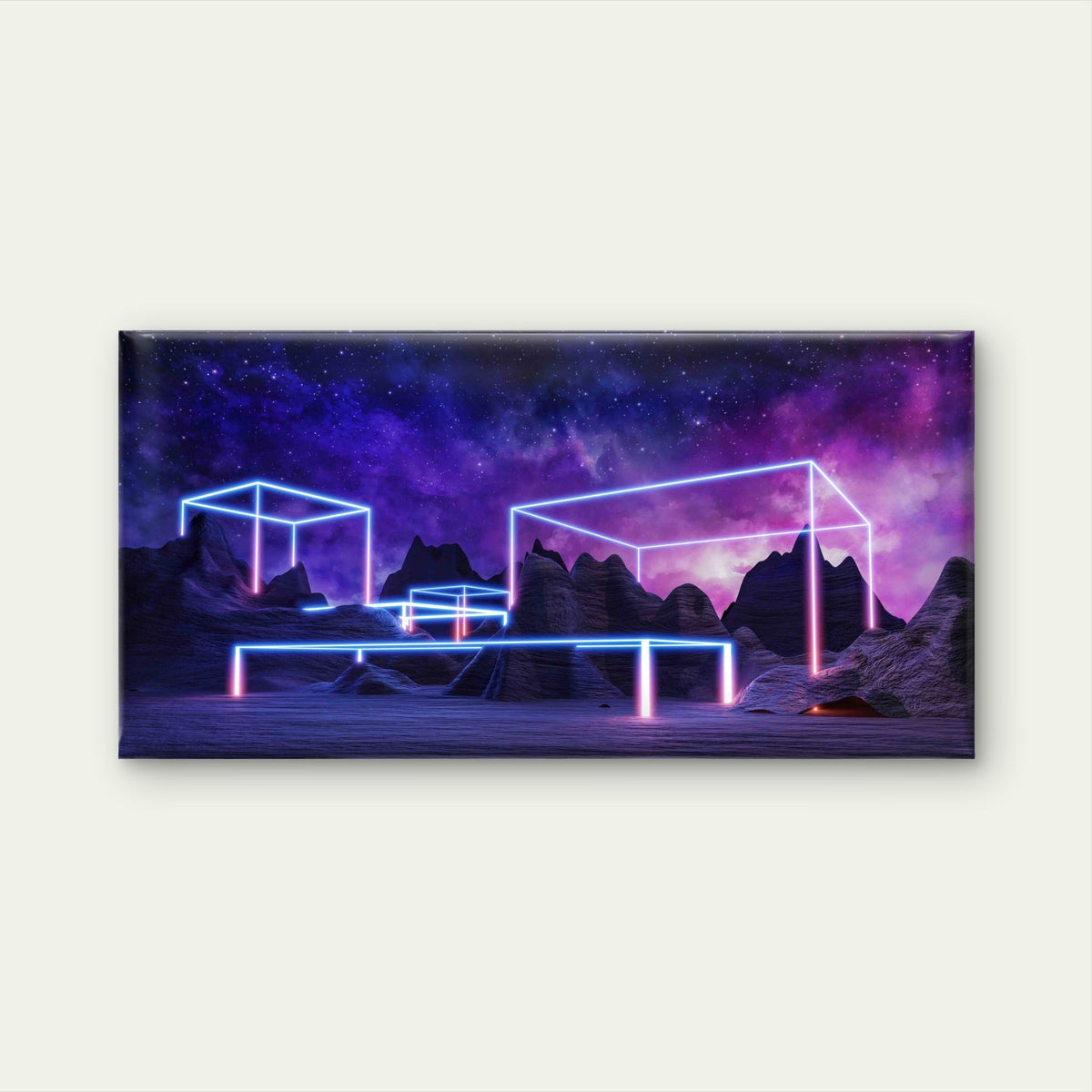 Virtual Reality Landscape Wall Art Canvas Office Home Room Framed 80x45cm