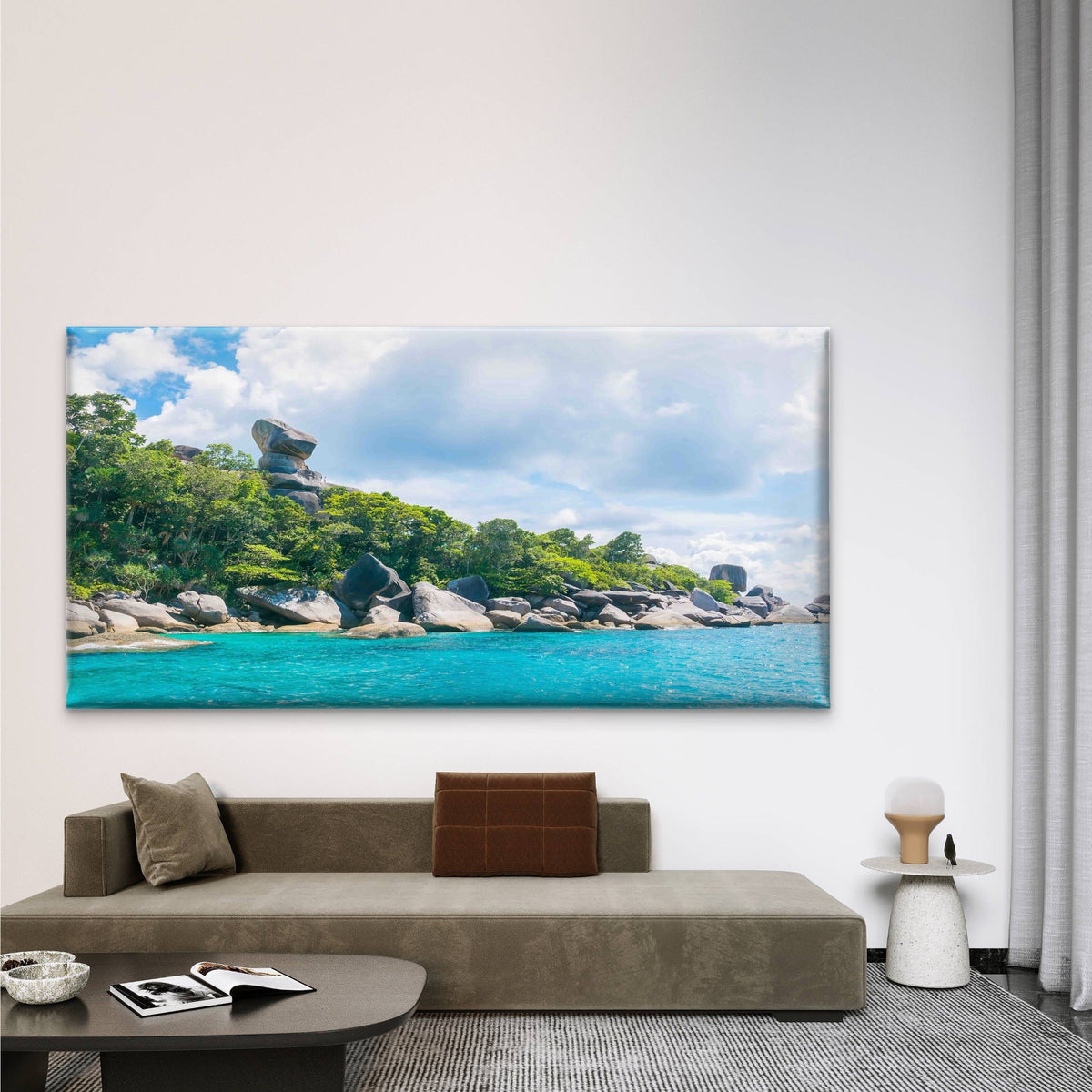 Beautiful Island Andaman Shore Wall Art Canvas Office Home Room Framed 80x45cm