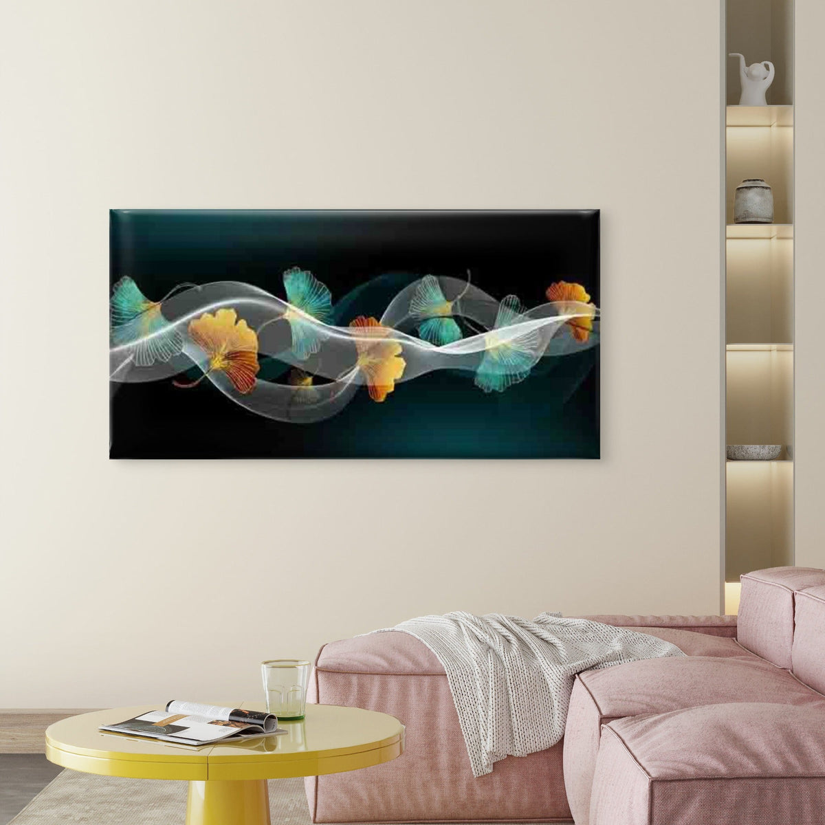 Ginkgo Leaves Swaying Wall Art Canvas Office Home Room Framed 120x60cm
