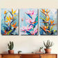 3pcs Watercolor Strelitzia Flower Classic Design Metal Print Ready to Hang Art