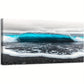 Modern Black and White Ocean Waves Seascape Blue Accents Wall Art canvas office home room framed 120x60cm