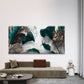 Abstract Tropical Leaves Wall Art Canvas Office Home Room Framed 80x45cm
