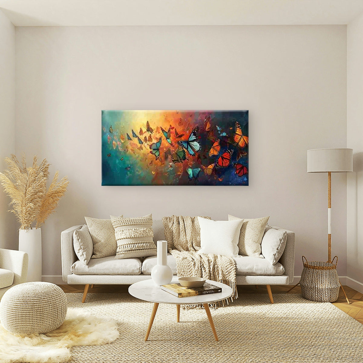 Abstract of Colorful Butterfly Wall Art Canvas Office Home Room Framed 120x60cm
