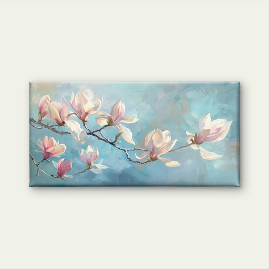 Spring Morning Floral Haze Wall Art Canvas Office Home Room Framed 80x45cm